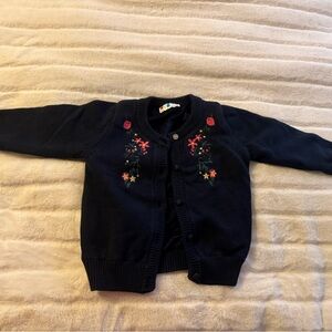 Navy Blue Kids Fleece Lined Cardigan